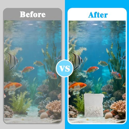 Aquarium Filter Media, Bio Ceramic Rings Set with Zippered Mesh Bag, Durable Freshwater Marine Biological Filter Media for Fish Tank, Pond, Canister (1.1lb, 500g)