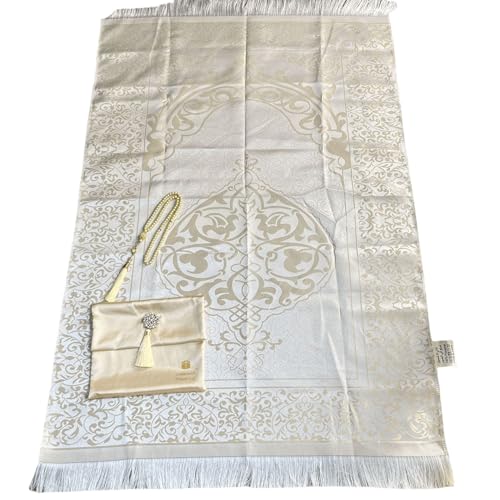 Muslim Prayer Rug - Prayer Mat - Islamic Gifts Set - Prayer Matt Islam - Travel Prayer Mat - Islamıc Prayer Rug - Portable Prayer Mat - Muslim Gifts for Women and Men (Black) - color: Black