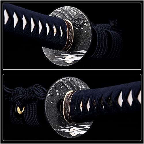siwode Katana Handmade Full Tang Sharp, Alloy Tsuba Japanese Samurai Sword High Carbon Steel 1060,T10 1095, 40-Inch - color: Eagle