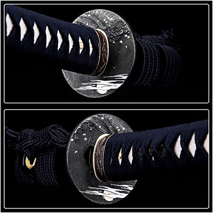 siwode Katana Handmade Full Tang Sharp, Alloy Tsuba Japanese Samurai Sword High Carbon Steel 1060,T10 1095, 40-Inch - color: Eagle