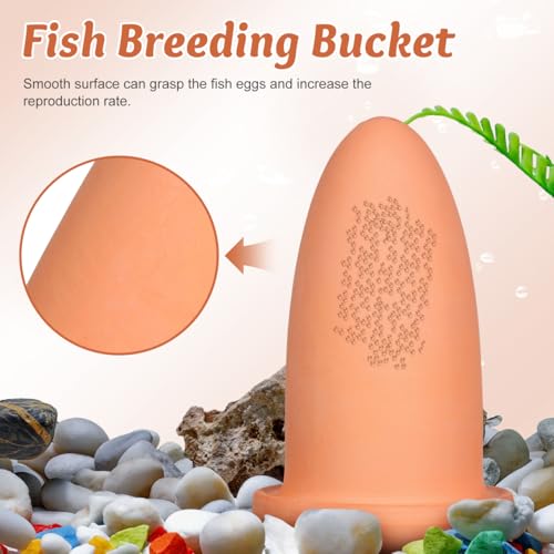 Sosoport Fish Breeding Cone Angelfish Spawn Barrel Clay Aquarium Breeding Cone with Smooth Surface for Fish Eggs Water Filtration Spawning 6.69 X 3.93 X 3.93 in