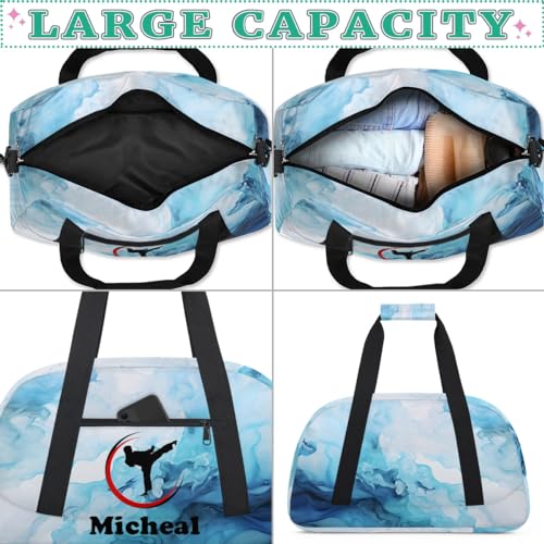 Personalized Martial Art Bag Duffel Bag for Girls, Custom Taekwondo Karate Bag Overnight Bags for Travel Weekender Practice Traning - color: Option 12