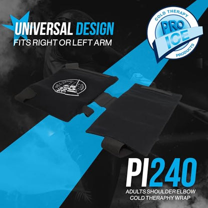 Pro Ice Premium XL Size Ice Cold Therapy Wrap for Shoulder, Elbow and Arms - Ice Pack for Rotator Cuff Relief- Adult Pain Joint Support for Left & Right Arms - PI 240