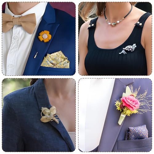 6Pairs Magnetic Brooch Converter Mini Hijab Pins Back Invisible Boutonniere Magnets Pin Converter Multi-Purpose Metal Clothing Clasps for Women Scarf Shawls Accessories Thin Fabric