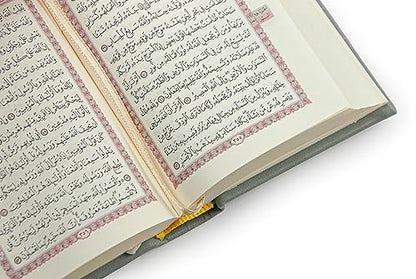 İhvan Online Medina Calligraphy Quran Set with Islamic Finger Counter, Portable Digital Prayer Tasbeeh, Pearl Zikirmatic Beads, 3 Pieces Gift for Ramadan & Eid & Mawlid (Gray) - color: Grey