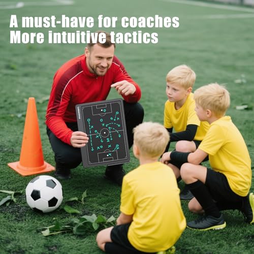 Electronic Soccer Coaching Board - 16 inch LCD Soccer Tactics Board | With Stylus Pen, Soccer Coach Gifts, Training Equipment - size: 9"W x 12"H
