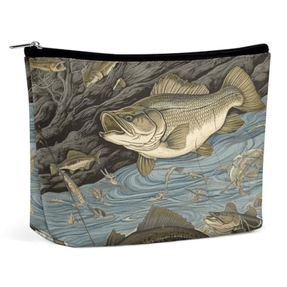 Fishing Makeup Bag for Women, Toiletry Bag Portable PU, Cosmetic Bag Travel Essentials Toiletries Accessories