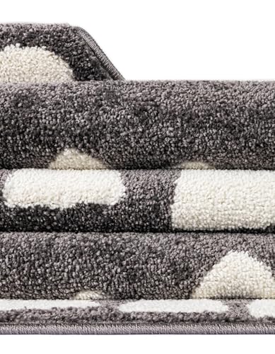 Rugs.com - Whimsy Kids Rug – 3 Ft Round Dark Gray Easy-Clean Stain-Resistant Area Rug for Playrooms, Nurseries, and Kids Bedrooms - color: Dark Gray, size: 3'3" (Round)