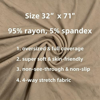 Lina & Lily Non-see-through Premium Jersey Maxi Hijab Head Scarf Wrap for Muslim Women - color: Khaki