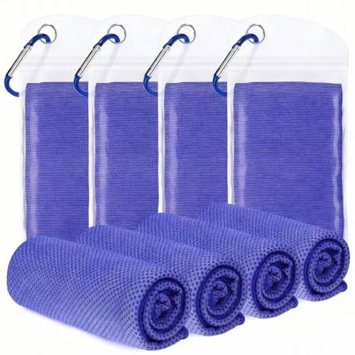 Cooling Towel 4 Pack 40"x12", Instant Cold Gym Towel for Men Women, Soft Breathable Sports Towel for Workout Hiking Yoga Outdoors-Violet - color: 4 Pack Royal Blue