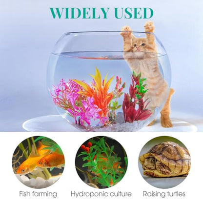 Yardwe 2 Gallon Round Glass Fish Bowl Transparent Desktop Aquarium for Goldfish and Hydroponic Plants 7.8 Inch Small Fish Tank for Home Office Decoration