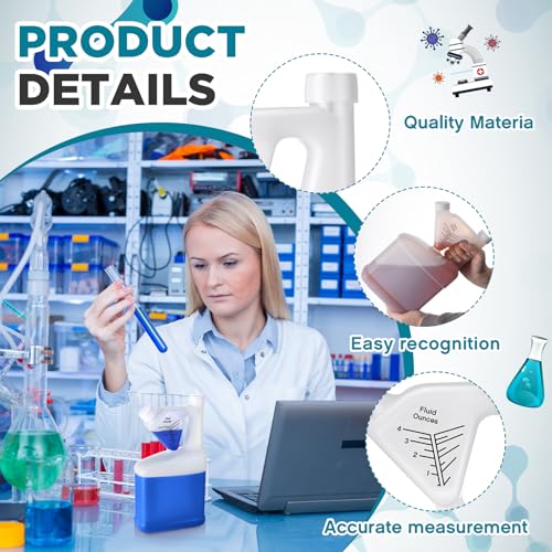1 Pcs 64 oz Measure Container Tip and Pour Measuring Chemical Containers HDPE Plastic Measuring Bottle, up to 4oz Measure Capacity