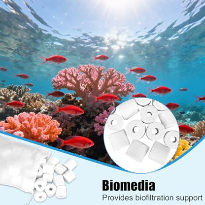 24pcs Filter Media Replacement Kit for Fluval FX2/FX4/FX5/FX6 Aquarium Filters, Include Ceramic Bags, Water Polishing Pads, Foam Pads, Bio-Foam Pad, Carbon Filter Pad, Foam Blocks