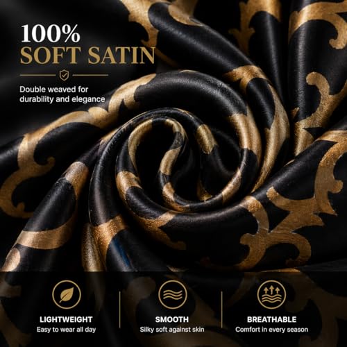 LONDON Women’s Satin Silky Scarf Gift Box Large Lightweight Silky Smooth Shawl Wrap for Hair, Head, Neck or Hijab - color: Celtic - Box