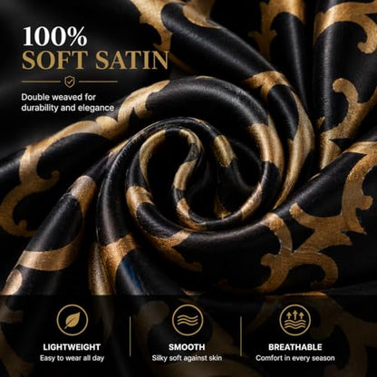 LONDON Women’s Satin Silky Scarf Gift Box Large Lightweight Silky Smooth Shawl Wrap for Hair, Head, Neck or Hijab - color: Celtic - Box