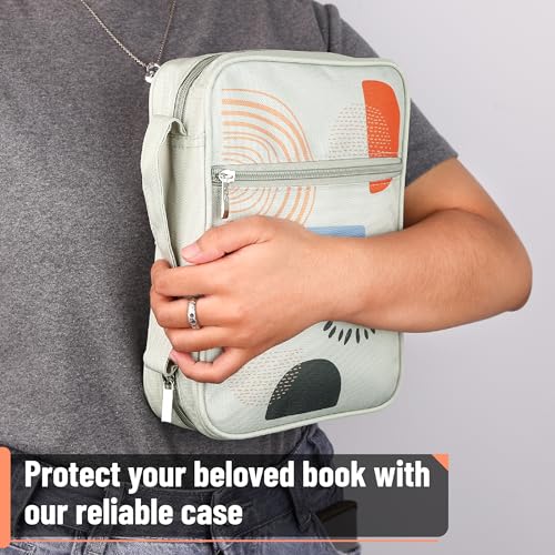 Mr. Pen- Bible Cover Case | Carrying Book Case with Durable Handle and Zippered Pocket, Bible Protective Church Bag for Men & Women, Christian Gifts - color: Gray Style