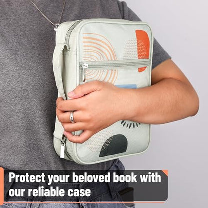 Mr. Pen- Bible Cover Case | Carrying Book Case with Durable Handle and Zippered Pocket, Bible Protective Church Bag for Men & Women, Christian Gifts - color: Gray Style