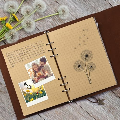 OMEYA Leather Journal Notebook, Refillable Writing Journal Diary Planner, Gifts For Women,Men, Girls, Sister, Friends (Pink, A5-9.3''×6.3'') - color: Pink, size: A5-9.3''×6.3''