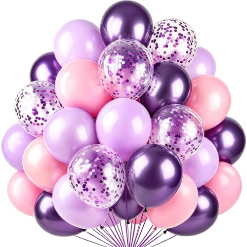 Pink and Purple Balloons, Purple Baby Shower Birthday Decorations - color: Pink and Purple