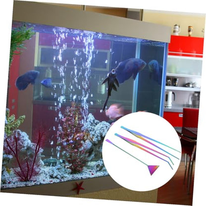 Sosoport 3pcs Aquarium Cleaning Tools Set Tweezers Spatula Kit for Fish Tank Maintenance