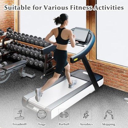 12 Tiles Exercise Mat, 48 Sq.Ft Interlocking Foam Floor Mat with Rubber Top, Non-Slip Waterproof Puzzle Gym Mat for Home Workout Equipment & Garage, 0.79" Thick (Black)
