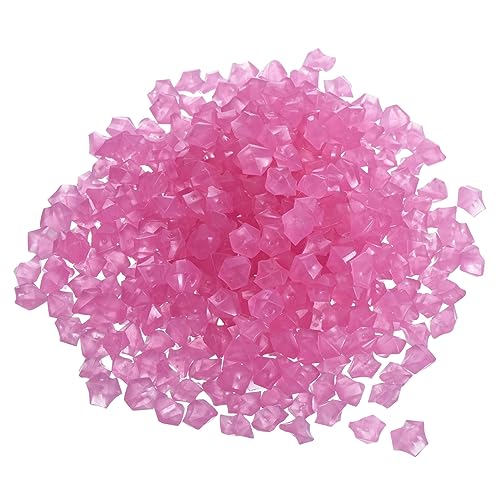 MECCANIXITY 1000pcs Glow Rocks 8-10mm Glow Pebbles Decoration in The Dark Luminous Stones Decor DIY Decorative Clear Pink for Garden, Potted Plant, Fish Tank - color: Clear Pink