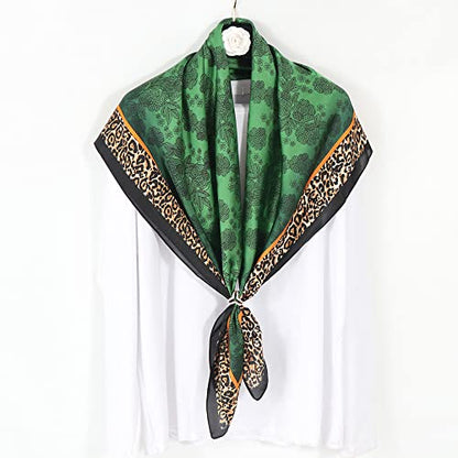 YOUR SMILE Silk Like Scarf Women's Fashion Pattern Large Square Satin Headscarf Headdress - color: 215