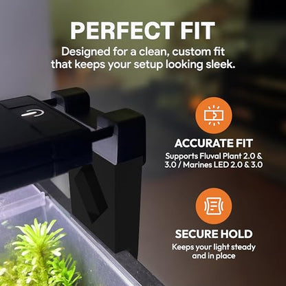 Aquarium Light Risers for Fluval Plant & Marine 3.0 & 2.0 LED | Heat-Resistant Polymer Stand | Toolless Easy Install (7-Inch) - size: 7-Inch