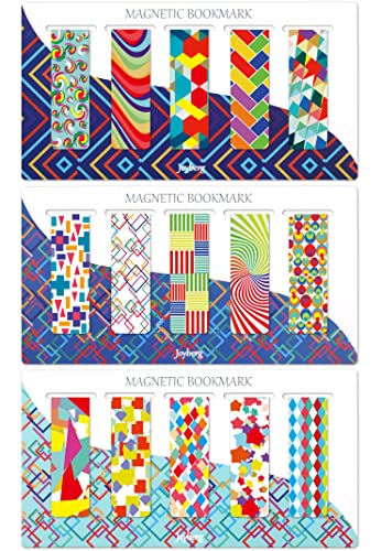 15 Pieces Bookmarks, Magnetic Bookmarks for Women, Page Markers for Students - color: Colorful Geometric Patterns, size: 15 Pieces