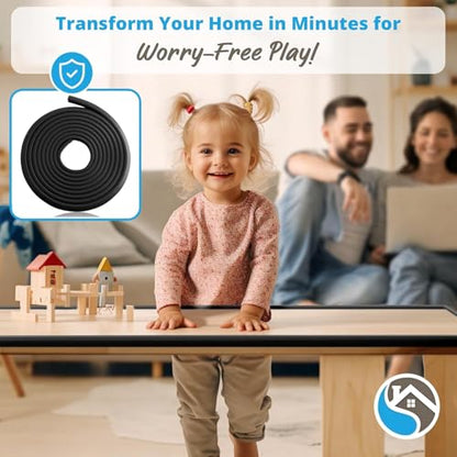 Furniture Edge Guards | 16ft Protective Protective Foam Cushion | Baby Child Proofing Set NonToxic and Safe for Table, Fireplace, Countertop | Black - color: Black, size: 16ft