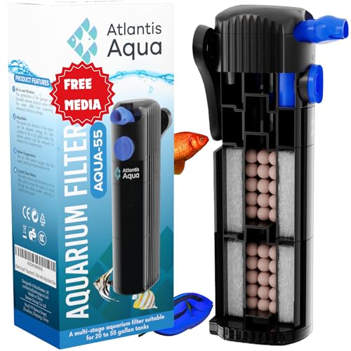 20 Gallon Fish Tank Filter up to 55 Gallons | Quiet Fish Tank Filter | Crystal Clear Water | Turtle Tank Filter | Submersible Aquarium Filter, Filter for Fish Tank, 50 Gallon Fish Tank Filter - size: 20 to 55 Gallons