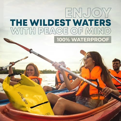 Earth Pak Waterproof Dry Bag with Zippered Pocket - Waterproof Dry Bag Backpack Keeps Gear Dry - color: Yellow, size: 10L