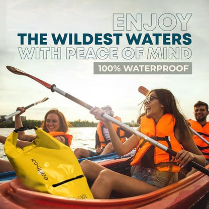Earth Pak Waterproof Dry Bag with Zippered Pocket - Waterproof Dry Bag Backpack Keeps Gear Dry - color: Yellow, size: 10L