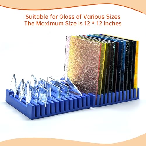 Stained Glass Sheet Storage Rack, Glass Panel Organizer, accommodate 12 * 12 inch stained glass，(4 Pack) - color: 4 Pack