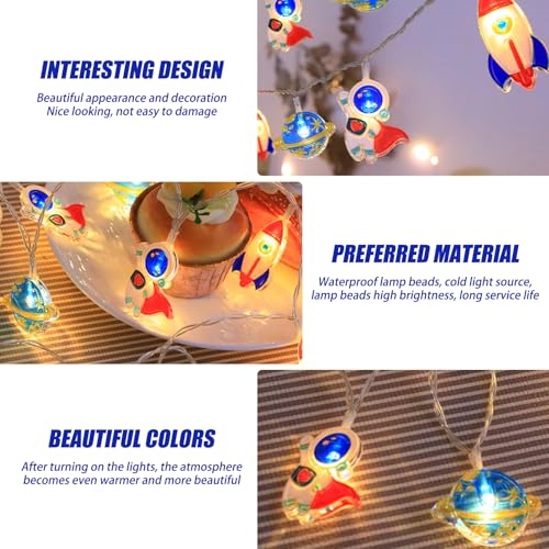 Astronaut String Lights,20 LEDs Space Theme 2 Lighting Modes Steady and Flashing Battery Powered for Kids Room Party Christmas Classroom Bedroom Decor - size: 3 meters, 20 lights