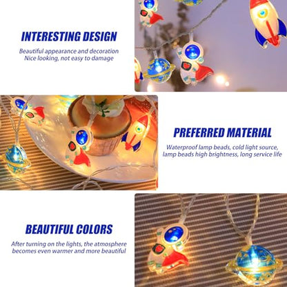 Astronaut String Lights,20 LEDs Space Theme 2 Lighting Modes Steady and Flashing Battery Powered for Kids Room Party Christmas Classroom Bedroom Decor - size: 3 meters, 20 lights