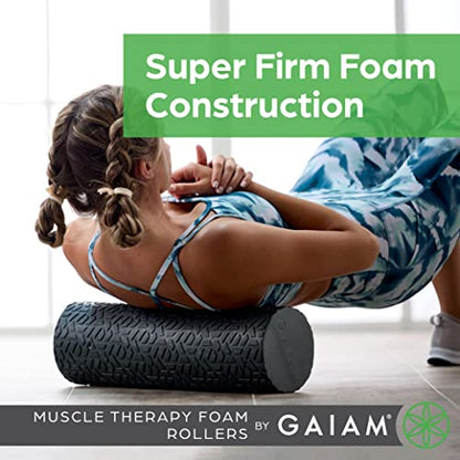 Gaiam Restore Foam Roller, Muscle Recovery, 18" (Grey) | High-Density EVA Foam | Deep Tissue Massage | Pre & Post-Workout Muscle Recovery | Multiple Sizes | Home & Gym