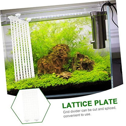 Abaodam Aquarium Isolation Panel Set 4-Piece Lattice Plate Suction Cups Modular Divider for Fish Tank 30x15cm Aquarium Supplies Random Color