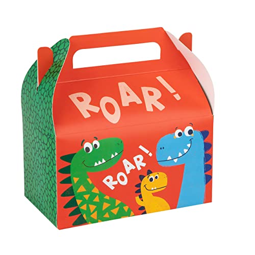 Hammont Dinosaur Party Supplies - 10 Pack Treat Boxes for Girl Dinosaur Party Favors - Easy Assemble Jurassic World Goodie Bags, 6.25x3.75x3.5 Inches - color: Dinosaur