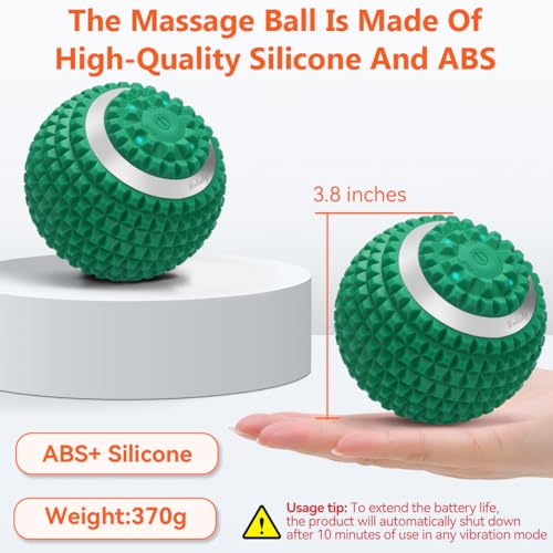 Vibrating Massage Ball 4-Speed High-Intensity Fitness Yoga Massage Roller, Relieving Muscle Tension Pain & Pressure Massaging Balls (Green) - color: Green