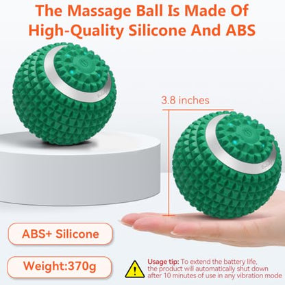 Vibrating Massage Ball 4-Speed High-Intensity Fitness Yoga Massage Roller, Relieving Muscle Tension Pain & Pressure Massaging Balls (Green) - color: Green