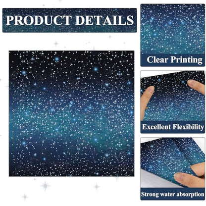 48Pcs Starry Night Starry Sky Galaxy Paper Plates and Napkins Solar System Party Decorations Ramadan Birthday Party Supplies Outer Space Disposable Tableware for Baby Shower Boys Girls Serves 24 - style: Starry Night
