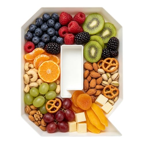 10 Inch Plastic Fillable Letter for Charcuterie, Party Table Centerpiece, Waterproof (Q Style) - style: Q Style