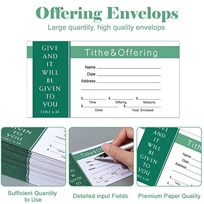 Woanger 500 Count Tithes and Offering Envelopes for Donation Envelope Bill Size Checks and Cash for Tithes and Offering(Stylish) - style: Stylish