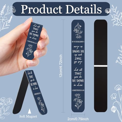 Zonon 48 Pcs Bible Verse Magnetic Christian Bookmarks Clips Dreamy Style - style: Dreamy Style
