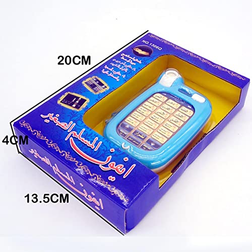 Arabic Quran Learning Toy Interactive Language Puzzle Toys Operated Educational Electronic Phone with Suitable for Preschool - color: Blue A