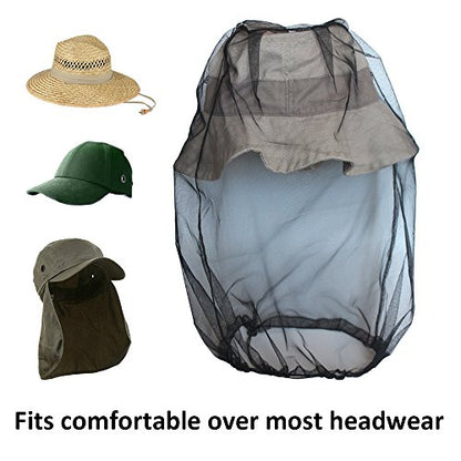 Anvin Mosquito Head Mesh Nets Gnat Face Netting for No See Ums Insects Bugs Gnats Biting Midges from Any Outdoor Activities, Works Over Most Hats Comes with Free Stock Pouches (3pcs, Grey) - color: Gray
