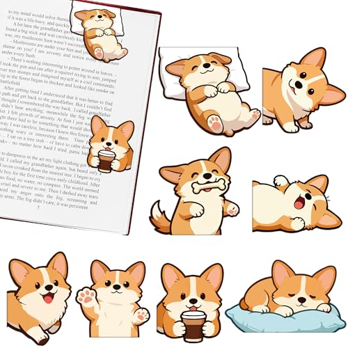 Corgi Magnetic Bookmarks Gifts - 8 Pcs Cute Dog Funny Bookmark - style: Corgi