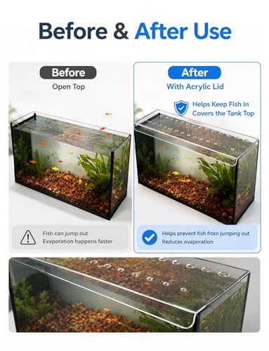Anti Jump Transparent Fish Tank Cover，Aquarium Lid with 30 Mm Feeding Hole, Removable Top Cover for Open Top Aquarium(120x50x0.4 cm) - size: 120x50x0.4 cm