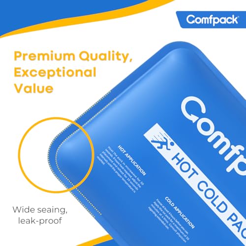 Comfpack Soft Gel Ice Packs for Injuries Reusable, Flexible Double Sided Cold Packs for Muscle Pain Relief & Strains, Ice Pack for Shoulder, Knee, Ankle, Back, Face, Leg, Arm(1 PK) - size: 9.7×7.8 Inch